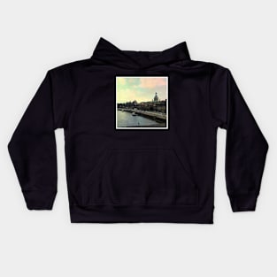 Beautiful Retro Photography from Dresden Germany sightseeing with rainbow sky Kids Hoodie